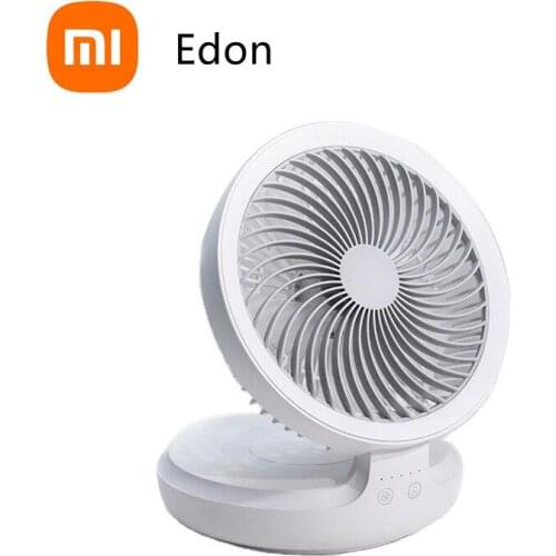 Edon E808 Wireless Suspended Air Circulation Fan USB Rechargeable Folding Electric Fan Night Light Touch Control 4 Wind Speed