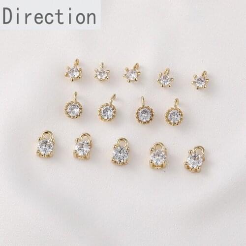 Shining mini zircon pendant color 14k gold jewelry accessories diy handmade earrings bracelet necklace material