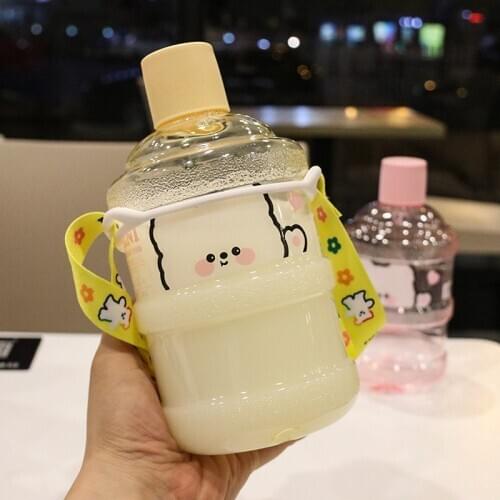 630ml Creative Mini Bucket Bottle Portable Leak Proof Large Plastic Water Bottles High Capacity Sports Water Bottle BPA Free