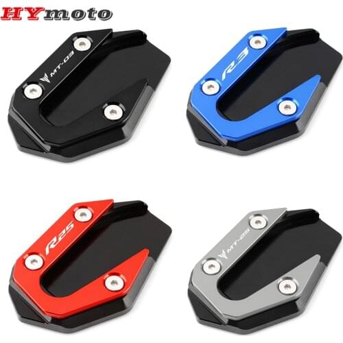 For YAMAHA MT03 MT25 YZFR3 YZFR25 MT 03 25 YZF R3 R25 2014-2020 Motorcycle Kickstand Foot Side Stand Extension Pad Support Plate