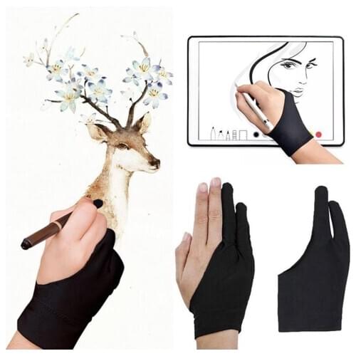 Two-finger painting gloves anti-mistouch LOGO custom painting anti-fouling anti-dirty art writing special students writing R1T6