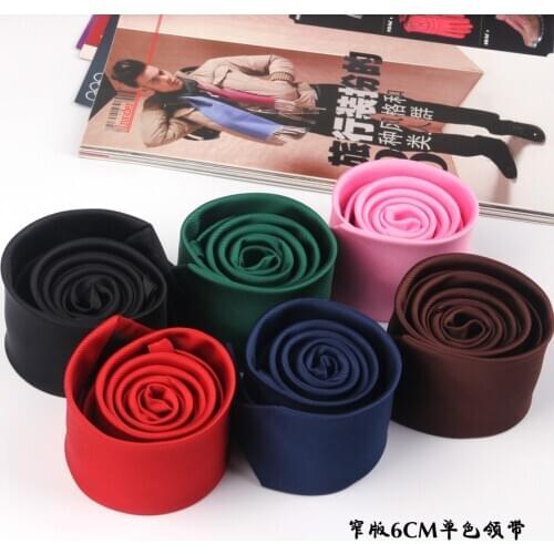 19colors fashion designer mens tie solid skinny slim 6cm wedding business neck ties black pink red blue for men 100pcs fedex