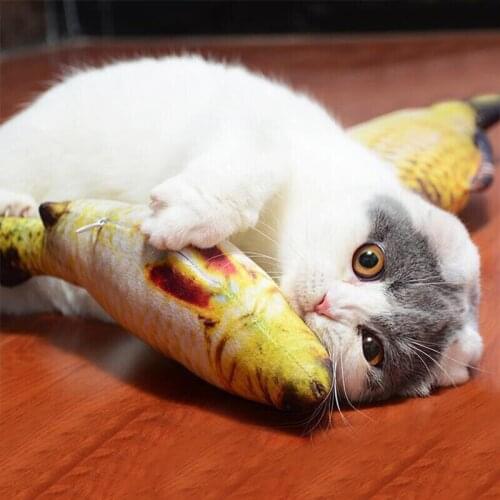 Cat Toy Simulation Fish Cat Mint Plush Toy Funny Cat Toy Pet Molar Bite Toy Grass Carp Doll Pillow Cat Supplies Mint Fish Toys