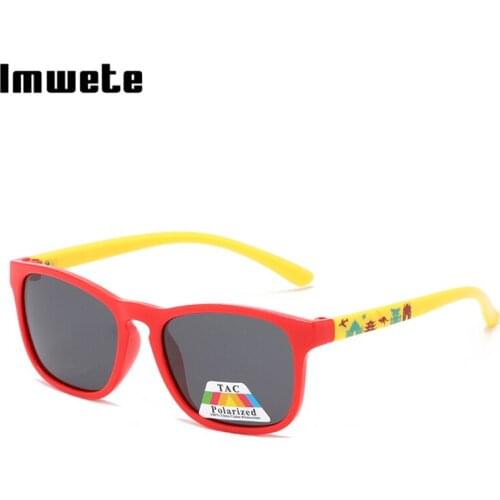 Imwete New Kids Polarized Sunglasses Boys Girls Sun Glasses Square Anti Glare Fashion Cute Baby Eyewear Children UV Eyeglasses