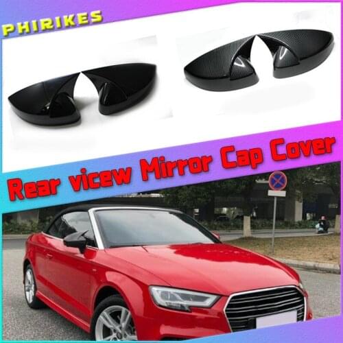 Pair for Audi A3 S3 8V RS3 Side Wing Mirror Covers Caps (Carbon Look) 2017 Replace 2015 2016 2018 2013 2014 2019
