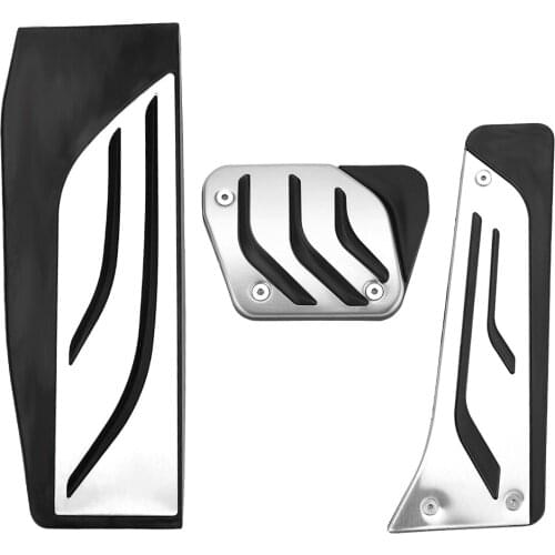 Footrest Pedal Cover Car Brake Accelerator Fuel LHD Stainless Steel AT Accelerator Gas Brake Car Pedals Kit Foot Rest Pedal