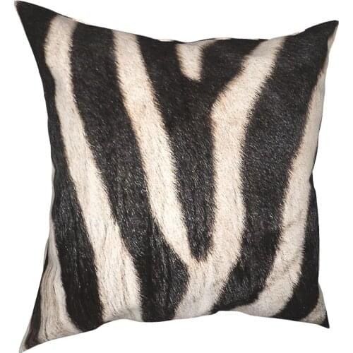 Zebra Stripes Pattern African Animal Fur Square Pillow Case Decorative Pillow Zebra Leather Texture Lover Custom Pillowcase
