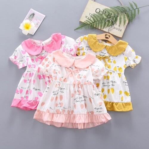 Summer Baby Girls Dresses For Baby Casual Beach Bow Print Sundress Princess Dress Infant Dress Newborn Clothes