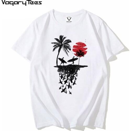 VagaryTees Summer Surf island Top Harajuku Print Design T-Shirt Harajuku unisex Streetwear Hip Hop T Shirt