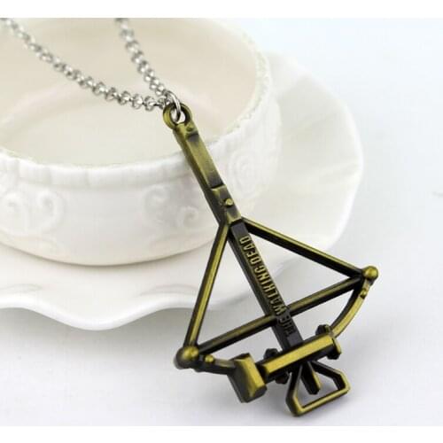 MQCHUN Fashion Steampunk Jewelry The Walking Dead Necklace Crossbow Bow Arrow Pendants Choker Colar for Men Friend Gift-30