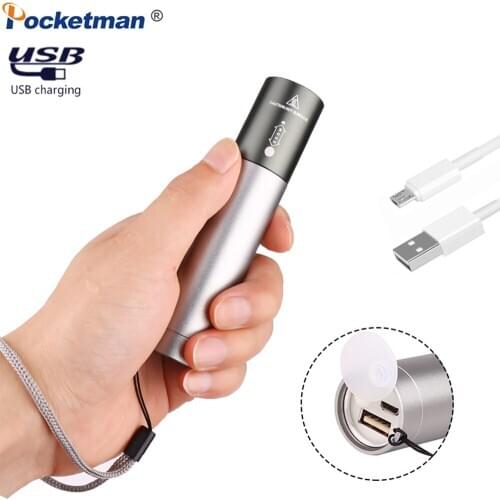 Powerful USB Rechargeable Flashlight T6 LED Torch Zoom LED Flashlight Waterproof Lanterna with Built-in 18650