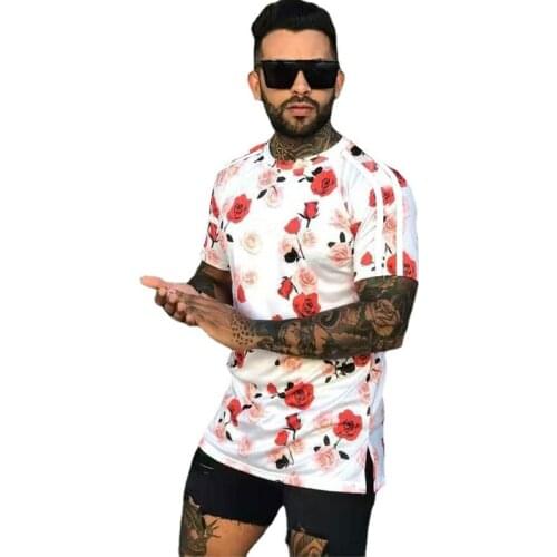 2021 summer trend new mens tshirt 3D tide O neck slim t-shirt personalized printing pattern mens short sleeve tops Tees