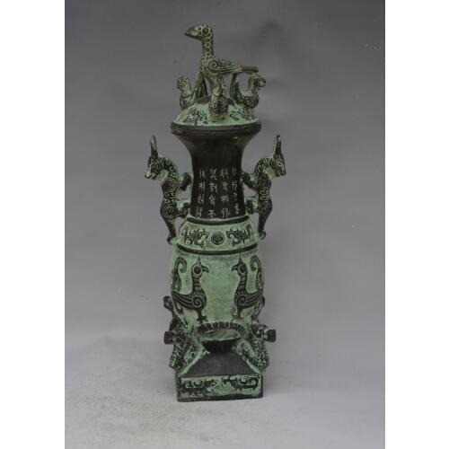 Very rare han Dynasty bronze vase,Beautiful ornamentation,free shipping