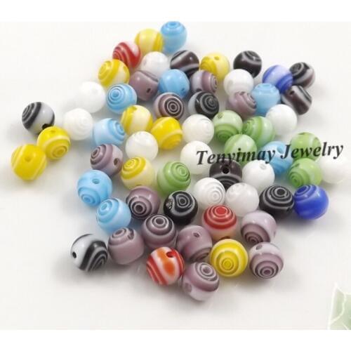 Wholesale 500pcs 6mm Whirlpool Glass Loose Beads Cheap DIY Beads Free Shipping