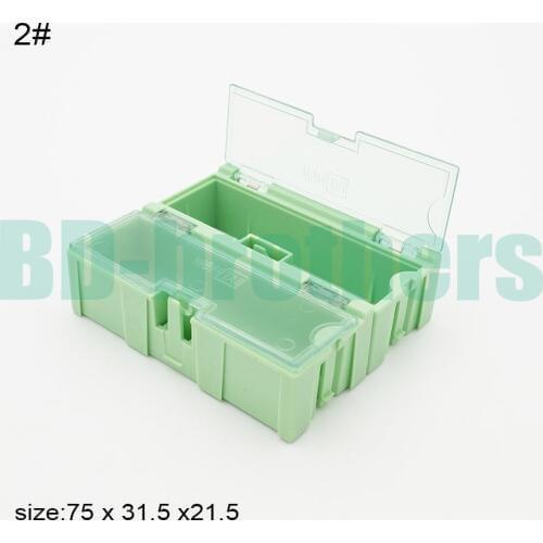 Original 2# Green Component storage box Square IC Components Boxes SMT SMD Wen tai Boxes Combination Plastic Case 1200pcs/lot