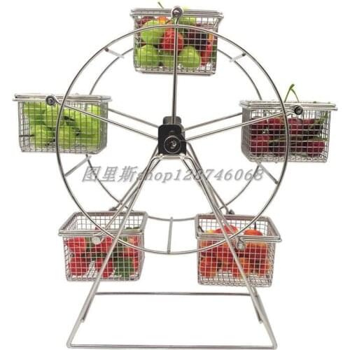 Featured Western Restaurant Buffet Food Display Shelf Creative Ferris Wheel Rotating Fruit Rack Pastry Stand Snack Rack