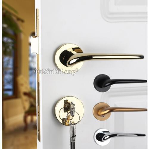 Stunning Designed European Mute Mortise Door Lock Set Interior Living Room Bedroom Bathroom Silent Split Door Lock Kit 4 Colors