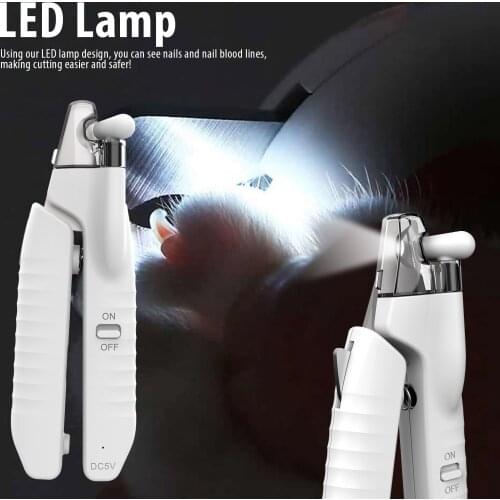 Professional Light Dog Nail Clippers File USB Charging Safe Ergonomic Handle Pet Nail Trimmer Grooming Cutter Dog Supplier