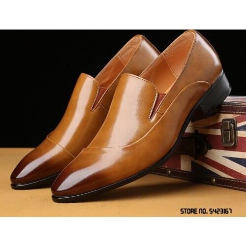 Luxury Designer Gentleman Two-tone Mix Pointed Wedding Shoes Men Casual Loafers Business Formal Dress Footwear Zapatos Hombre