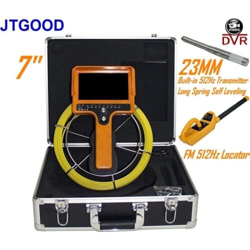 30M DVR 23MM Self Leveling 512Hz Transmitter Camera Drain Sewer Inspection Video Camera Endoscope Borescope with 512hz Receiver
