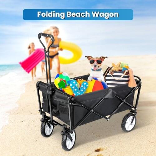 Waterproof Folding Garden Wagon Portable Collapsible Garden Beach Large Capacity Shopping Cart Lugga Trolley Cart For Travel