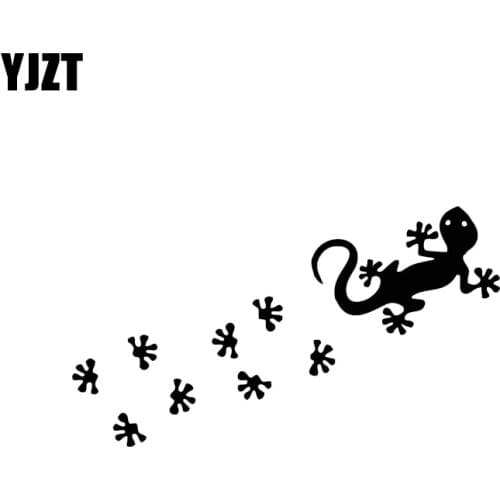 YJZT 12.4*7CM Fashion Komodo Dragon Reptile Lizard Decor Car Stickers Accessories Vinyl Black/Silver C12-1123