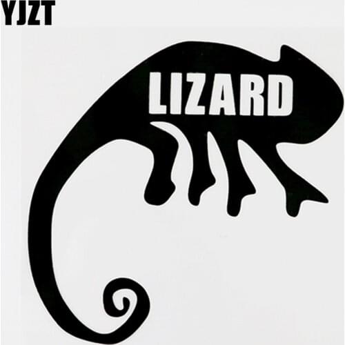 YJZT 13CMX12.5CM Cartoon Animal Lizard Vinyl Decal Car Window Sticker Black/Silver 8C-0214