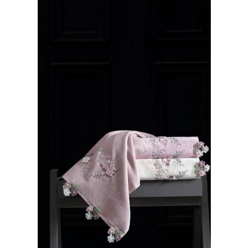 Jasmine Velvet Embroidered Special Design Towel Set High Quality 100% Cotton Face Towel Hand Towel t 50 X90 Cm