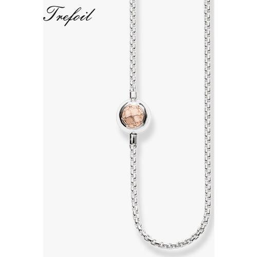 Link Chain Necklace Rose Karma Chains Colar, Fashion 925 Sterling Silver Jewelry Trendy Gift For Men Women Boy Girls 2018 New