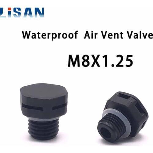 JIAF 10Pcs M8*1.25 Nylon Waterproof Air Vent Valve Screw In Protective Vent Plug E-PTFE Plastic Breather Vent Valve
