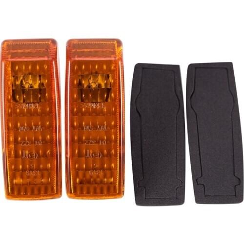 2Pcs Car Fender Turn Signal Light Indicator Repeater Lamp Cover Yellow for Mercedes Benz W124 R129 W140 W202 W201