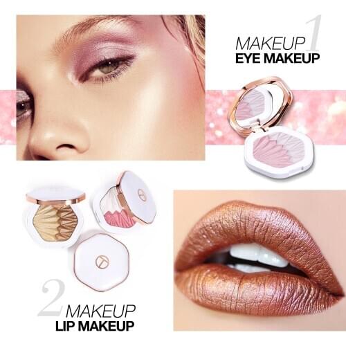 2 In 1 Evidenziatore Tavolozze Viso Illuminatore Shimmer Contouring Borsette Evidenziatore Incandescente Trucco Perla Bi