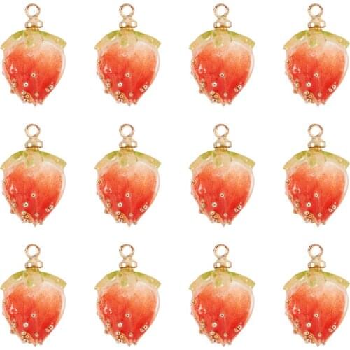 20pcs Cute Pink Peach Charm Bud Shape Handmade Natural Real Flower Dried Flower Pendants Covered Epoxy Resin DIY Earring Jewelry