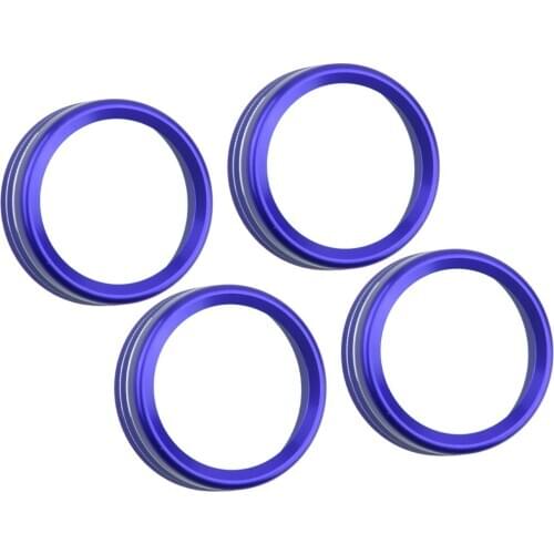 4pcs Blue Air Conditioner Switch CD Button Knobs Ring Trim Decor Car Accessories fit for Toyota Tacoma 2016 2017 2018 2019 2020