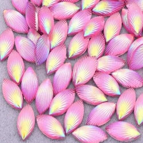 50Pcs Holographic Shell Shaped Nail 3D Charms Flatback Large Rhinestones DIY Manicure UV Gel Polish Nail Art DIY Accessories