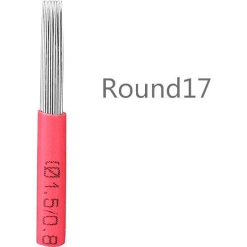 50Pcs/lot 17 Round needles for manual pen permanent makeup manual fog pen needle RL 17 fog eyebrow pen needles