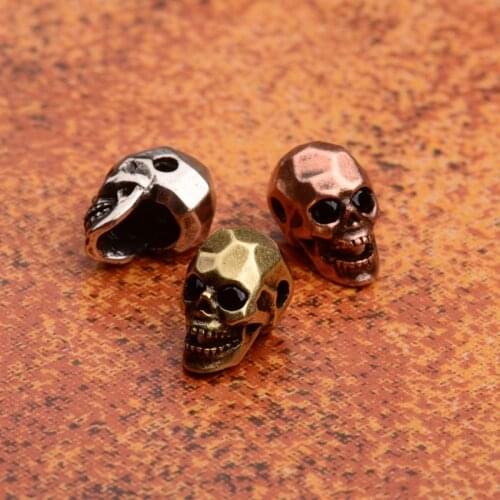 Amader Charms Skull Skeleton Head Copper Beads For Jewelry Women Making Handmade Micro Pave Cubic Zirconia Beads BD501