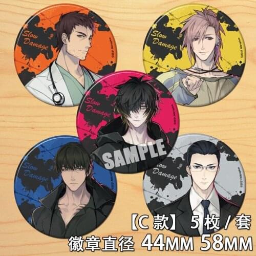 Anime Slow damage Figure 58mm Badge Round Brooch Pin Gifts Kids Collection Toy 8315