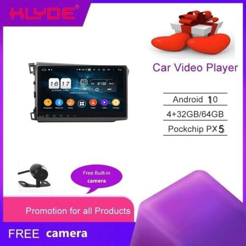 KLYDE Android 10 Car Radio Multimidia Video Player Navigation GPS Head Unit For C IVIC 2012-2015 Car Radio Player