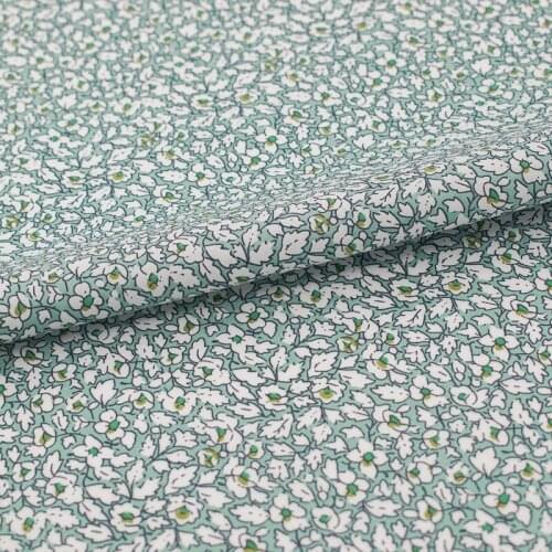 Pale Blue Flower Pure Cotton Fabric For Dress Платье Tissus Au MÈTre Telas Por Metro Sewing Ткань Для Шитья Vestidos Coton DIY