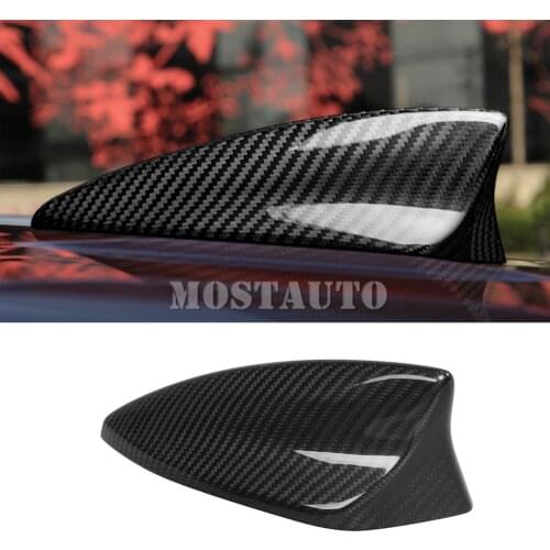 For Cadillac XT5 2016-2021 XT4 2018-2021 Real Carbon Fiber Exterior Car Roof Shark Fin Antenna Cover Trim Black/Red 1pcs