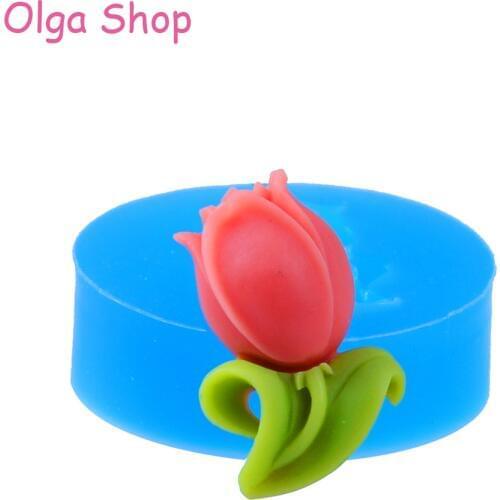 HYL088 Flower Silicone Flexible Mold Kitsch Jewelry Charms Clay Push Mold Fondant Gumpaste Scrapbooking Mold (Epoxy Wax)