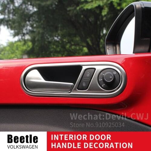 Car Interior Door Handle Decoration Cover Accessories for VW Beetle 2012-2019 Interior Mouldings 2013 2014 2015 2016 2017 2018