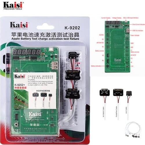 Kaisi K-9202 16 in 1 Battery Charging Activation Test Fixture for iPhone Compatible and iPad 2-6 Circuit Current Testing Cable