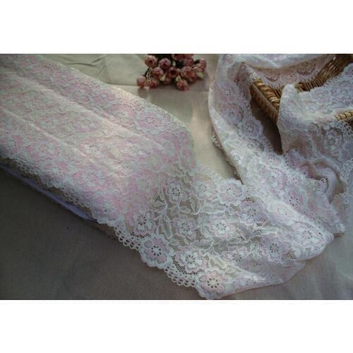 1 Meter 16cm Width Pink Elastic Lace Trim For DIY Clothes Underwear Leggings Making Sewing Applique Stretch Lace Fabric