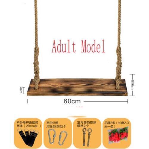 Carbon wood swinging chair outdoor furniture indoor hanging hammock for adult kids children