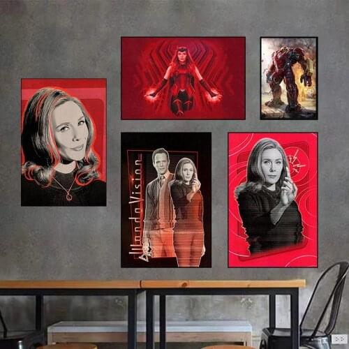 Marvel Canvas Painting Superhero Scarlet Witch Wanda Vision Posters and Print Wall Art Pictures for living room home Decoration