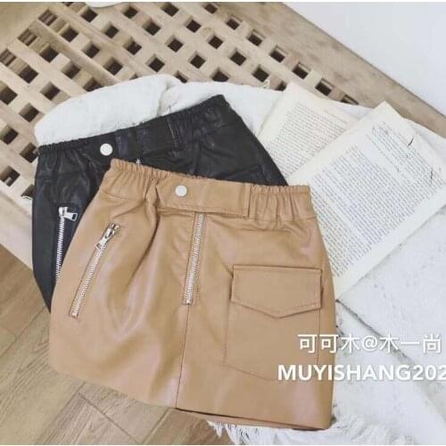 2020 new wholesale girls leather skirt autumn fashion girls skirt 2-7t F661