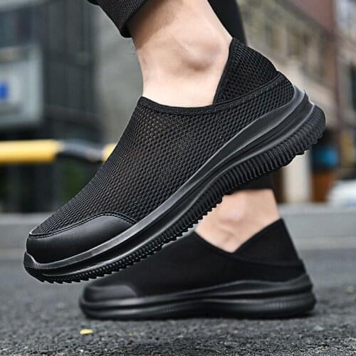 Mens Shoes Summer Outdoor Large Size Leisure Sneakers Breathable Mesh Trainers Mens Sports Shoe Walking Running Slip On