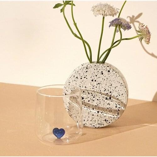 Love glass mug Nordic Transparent Heart coffee mug Tea Milk Wine Glass Breakfast Cute Couple Cup Home Decor Gifts Drinkware